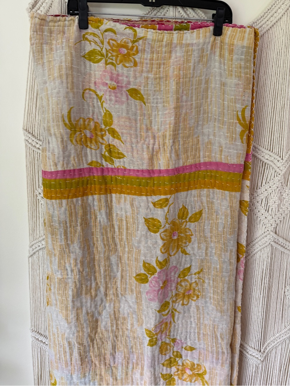Pastel Floral Kantha Blanket Throw - Picture 2 of 14
